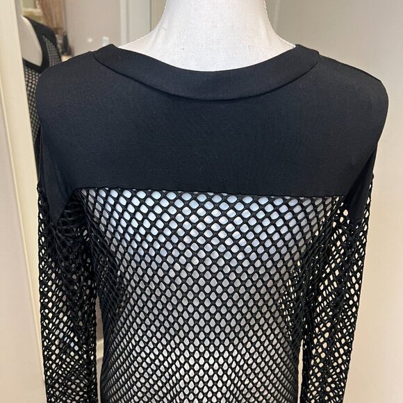 NWT Blue Curl Beachwear Black Fishnet long sleeve swim cover up, Size Medium - Picture 11 of 15